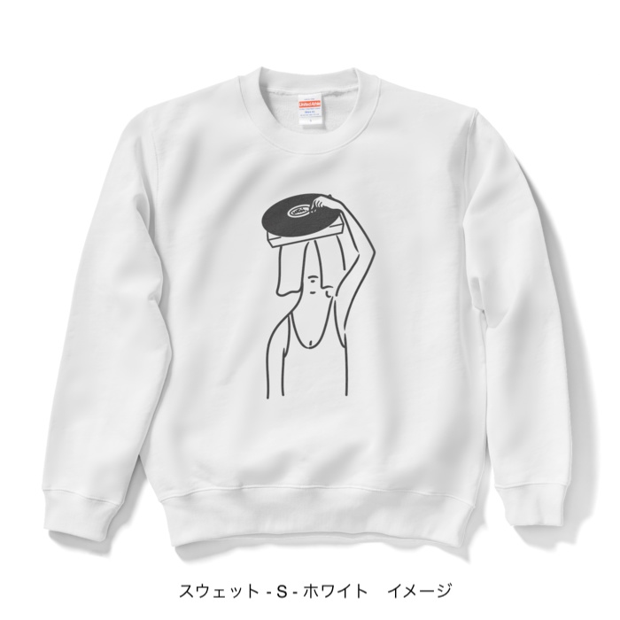 スウェット/淡色カラー/頭からレコードかけてしまいたい