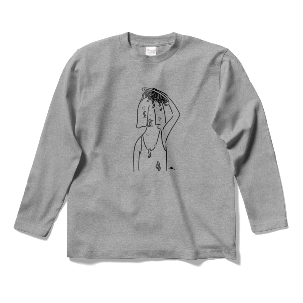 ロングスリーブTシャツ/濃色カラー/頭からスパゲッティ