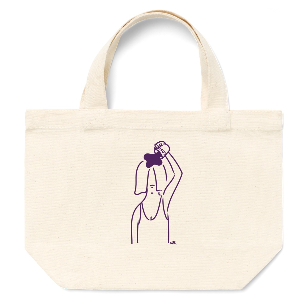 トートバックS/頭からコーヒーでもかけてしまいたい  江戸紫色