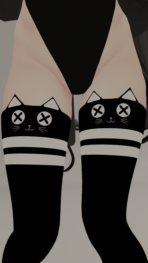 Neko Cat Thigh High Socks (Rindo, Manuka)