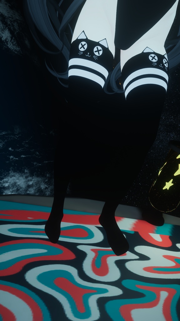 Neko Cat Thigh High Socks (Rindo, Manuka)