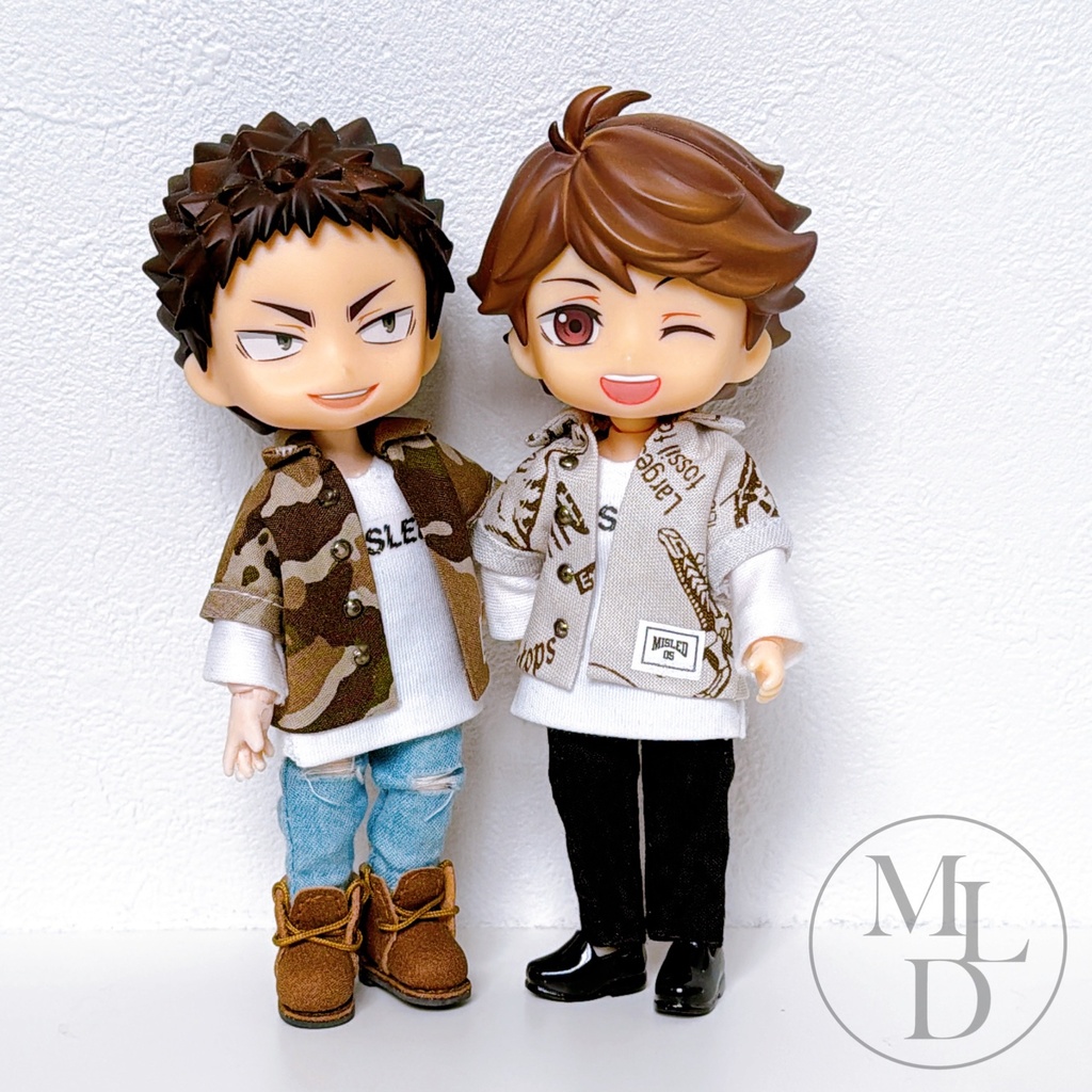 オビツ11 ねんどろいど ドール服 男 シャツジャケット+Tシャツ 2点セット