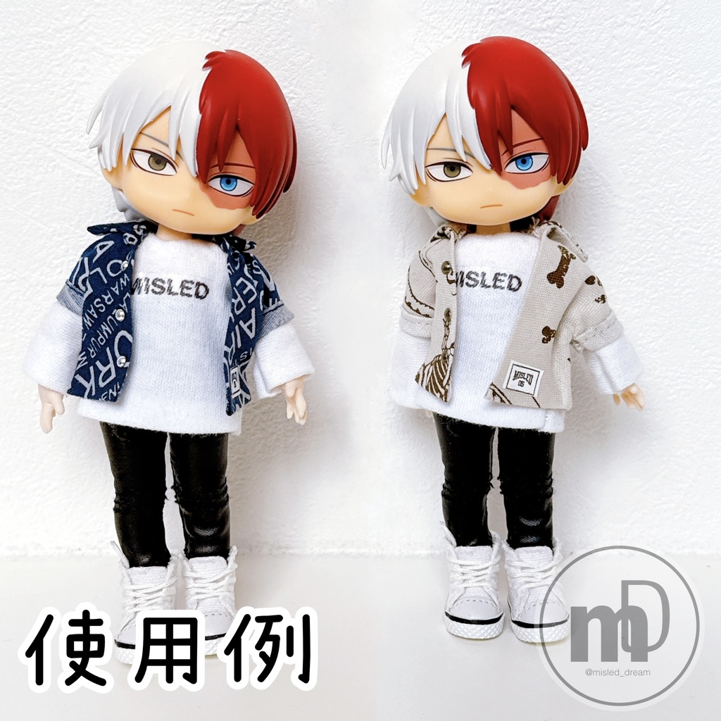 オビツ11 ねんどろいど ドール服 男 シャツジャケット+Tシャツ 2点セット