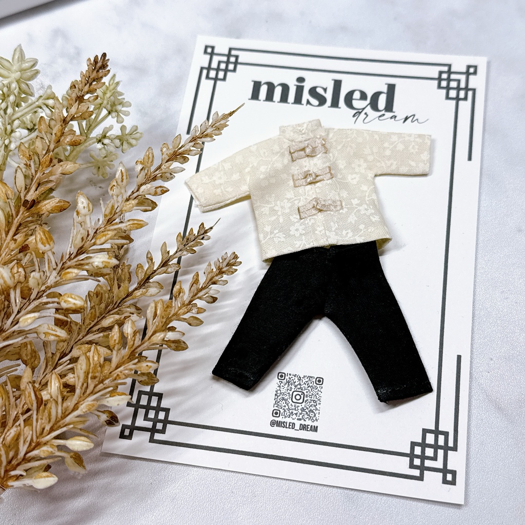 オビツ11 男 チャイナ服 長衫 馬褂 2点セット