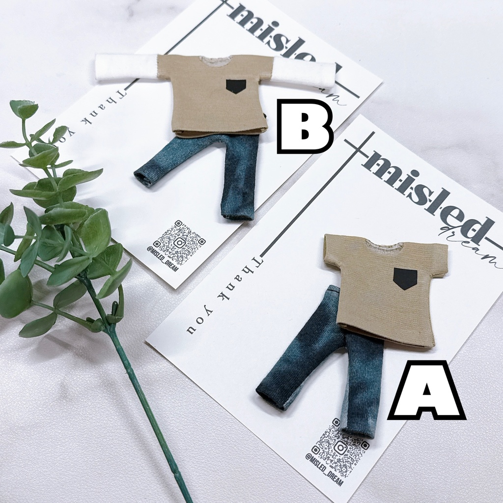 オビツ11ドール服 男 ズボン+Tシャツ 2点セット