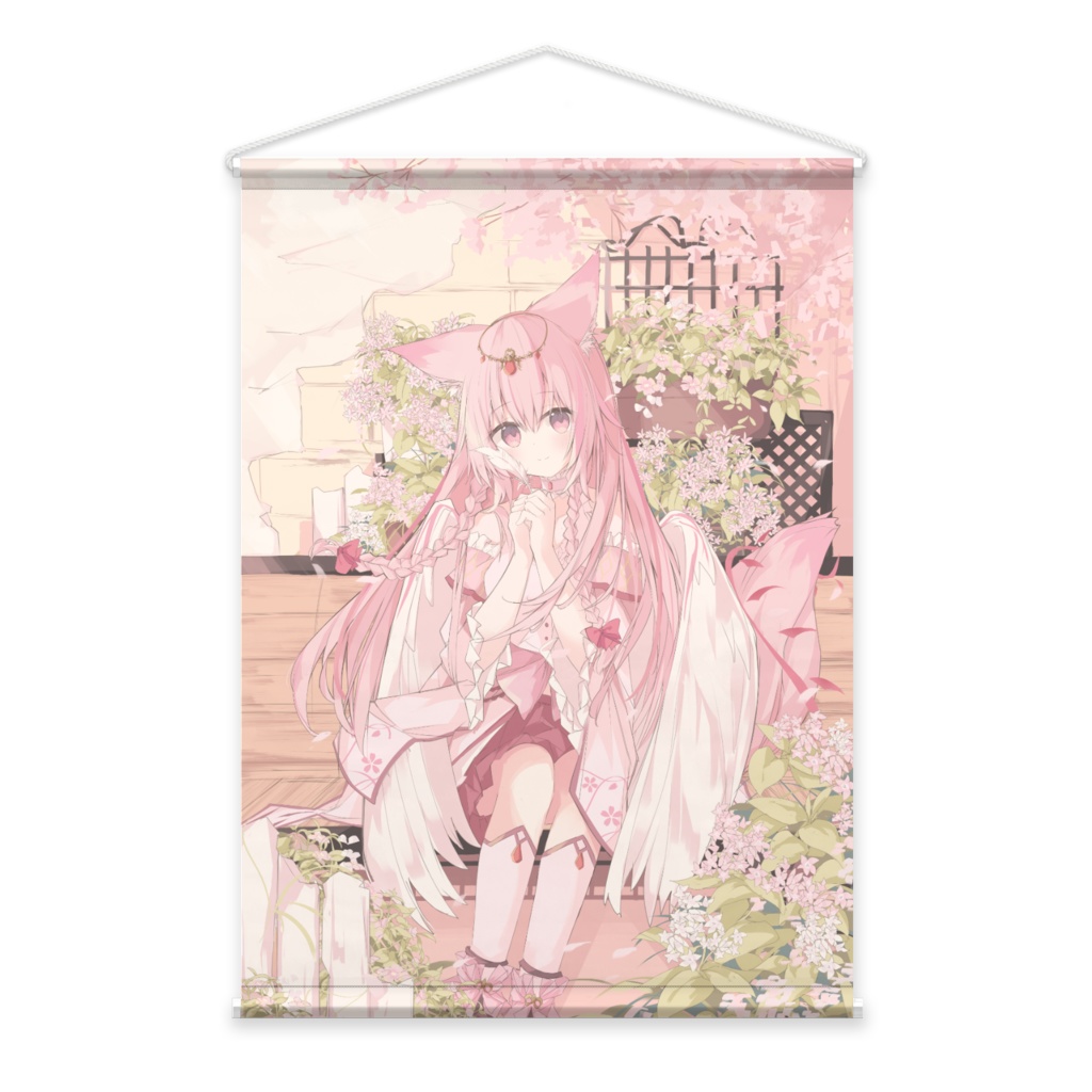 桜狐フェネタペストリー【背景:花とベンチ】印刷会社さんからの直送便