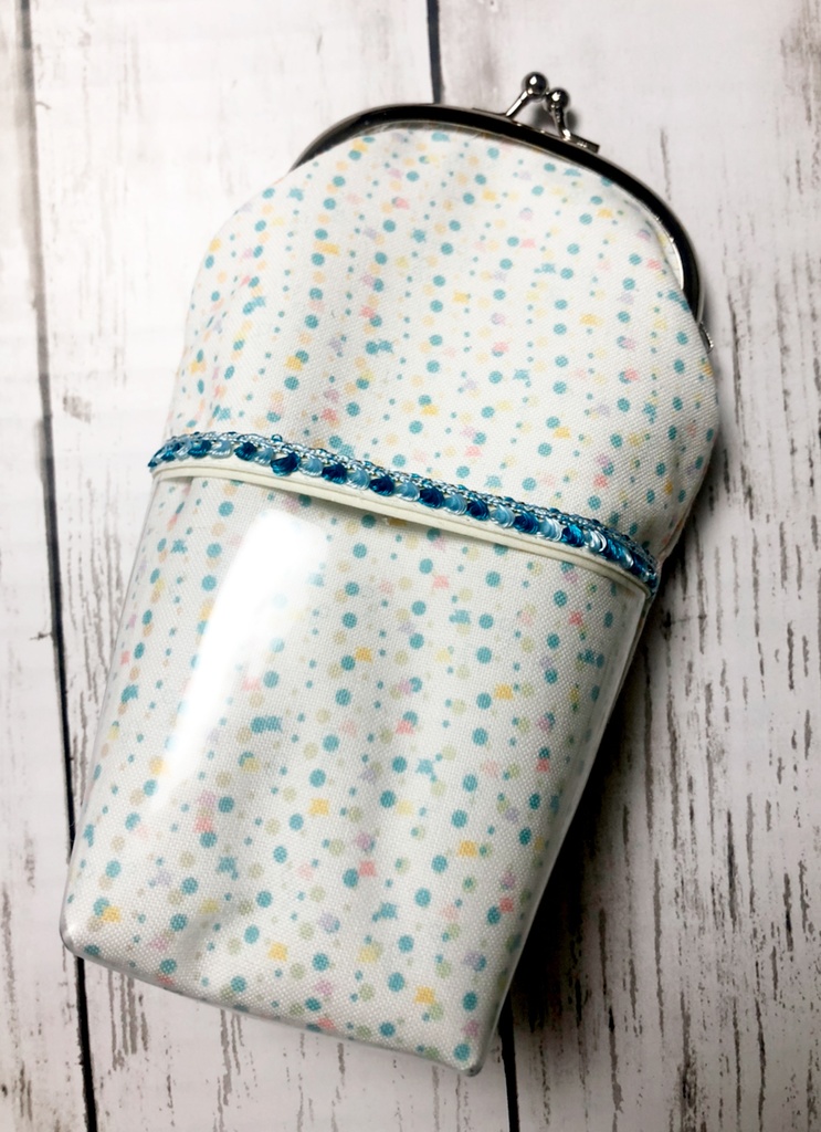 メンダコ　縦長コスメがま口ポーチ