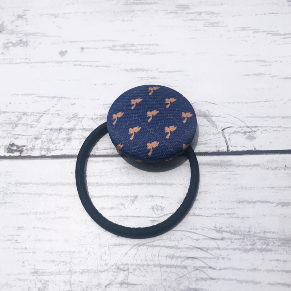 シマエナガ　ヘアゴム(紺)