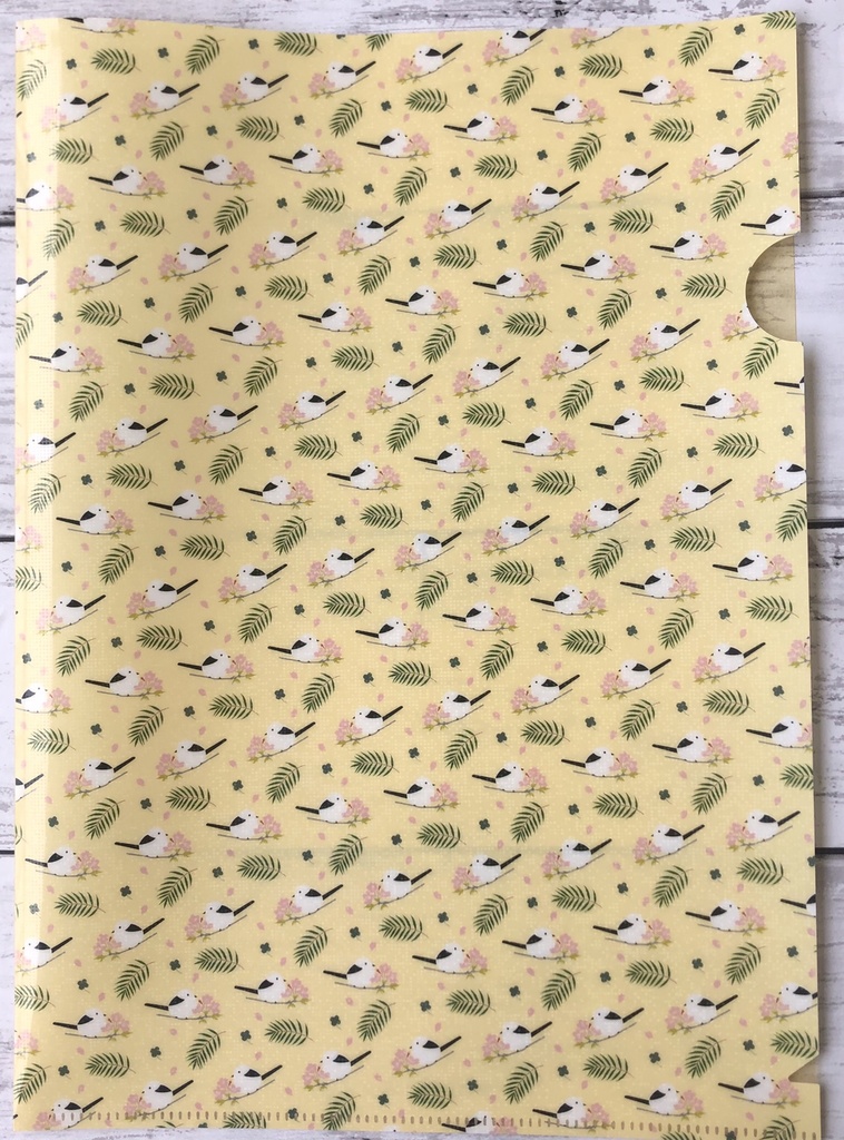 シマエナガ　クリアファイル(黄)