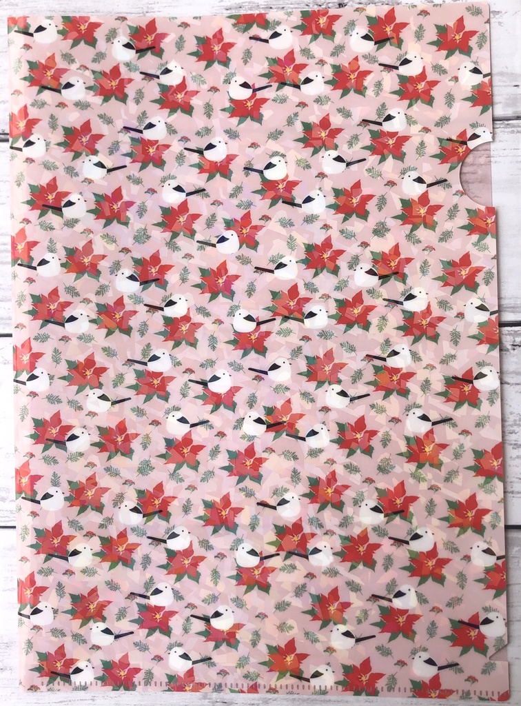 シマエナガ　クリアファイル(赤)