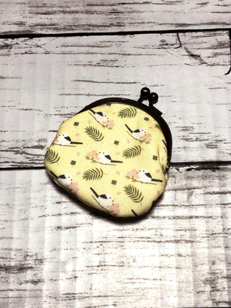 シマエナガ ミニがま口(黄)