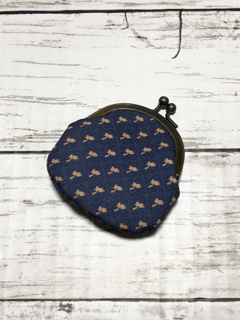 シマエナガ ミニがま口(紺)