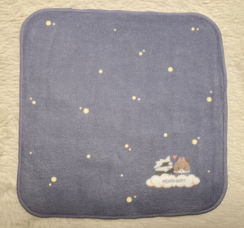 ねころっこ夜空のデートハンカチタオル