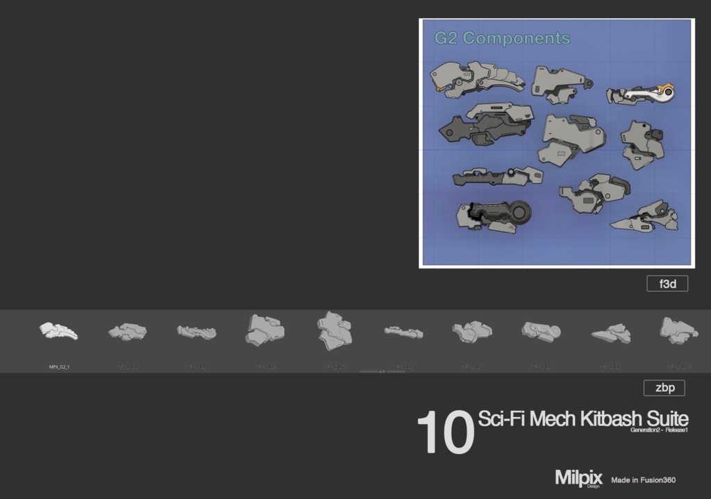 10 Sci-Fi Mech Kitbash Suite