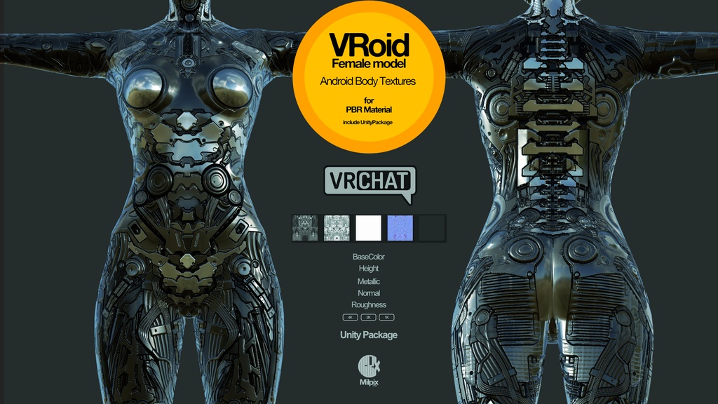 【VRoid】Android Body Texture & Material for VRoid Female