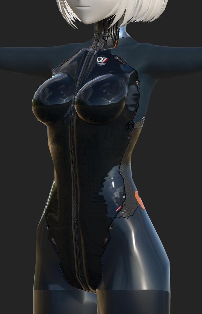 【VRoid】Blue Bodysuit Texture & Material for VRoid Female