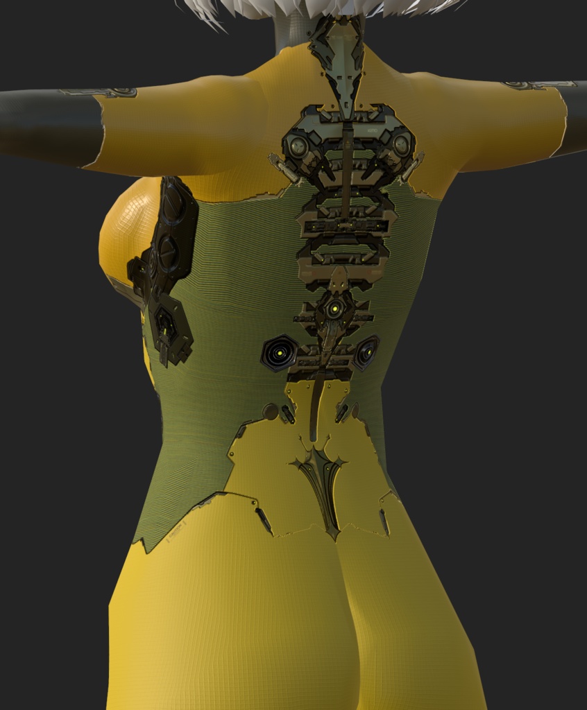 【VRoid】Yellow Bodysuit Texture & Material for VRoid Female