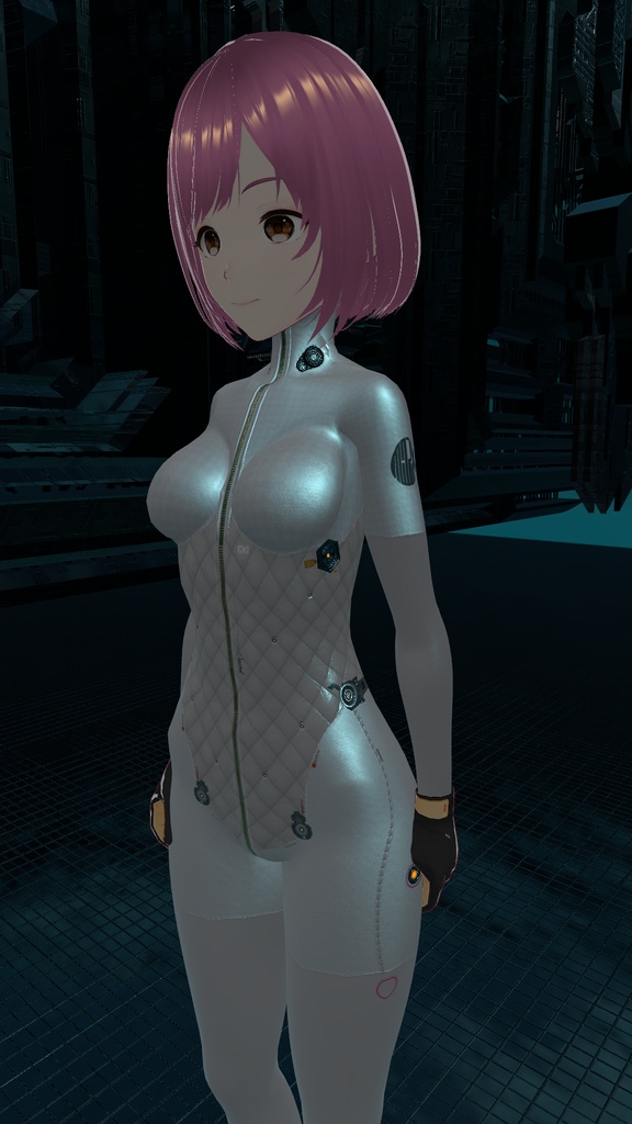 【VRoid】White Bodysuit Texture & Material for VRoid Female