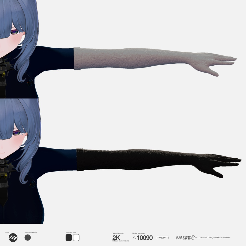 Milltina Crocheted lace long glove