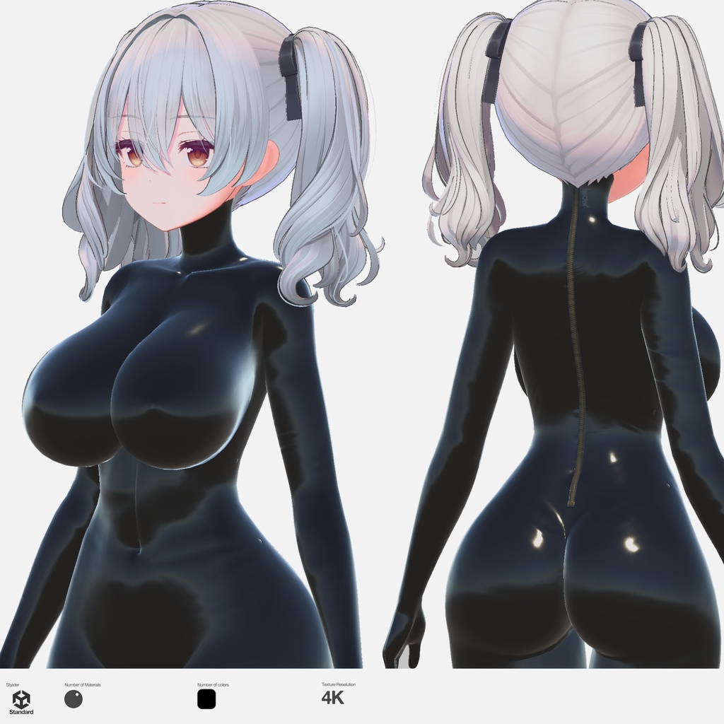 Latex Bodysuit Basic : PBR Material / Textures for Milltina