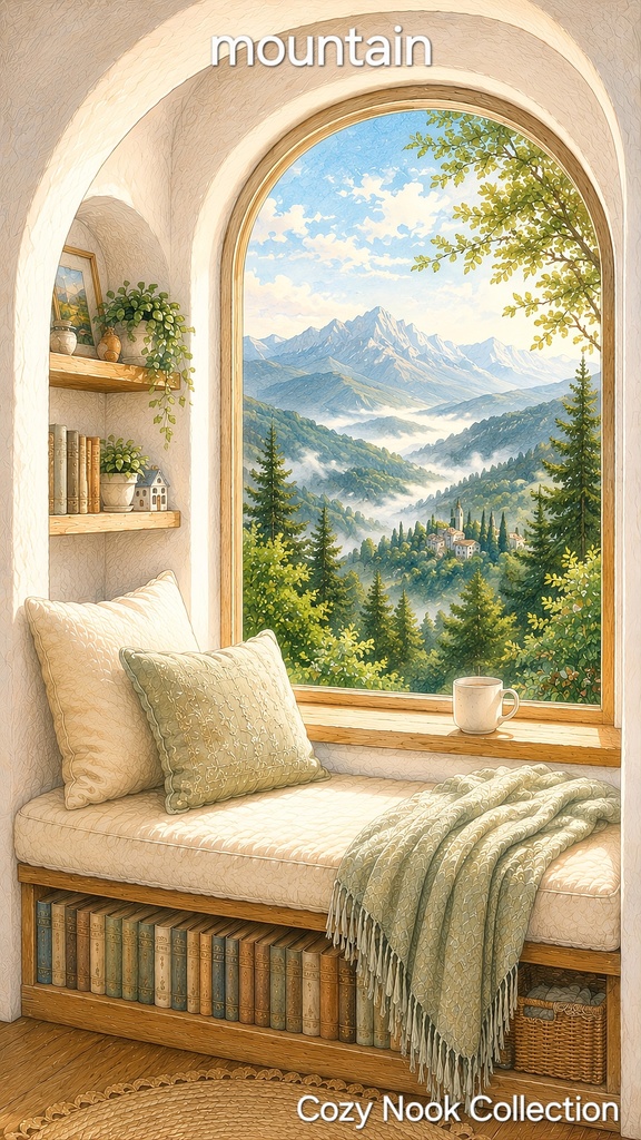 部屋背景7点セット|ヌック・インテリア壁紙素材|手描き風背景