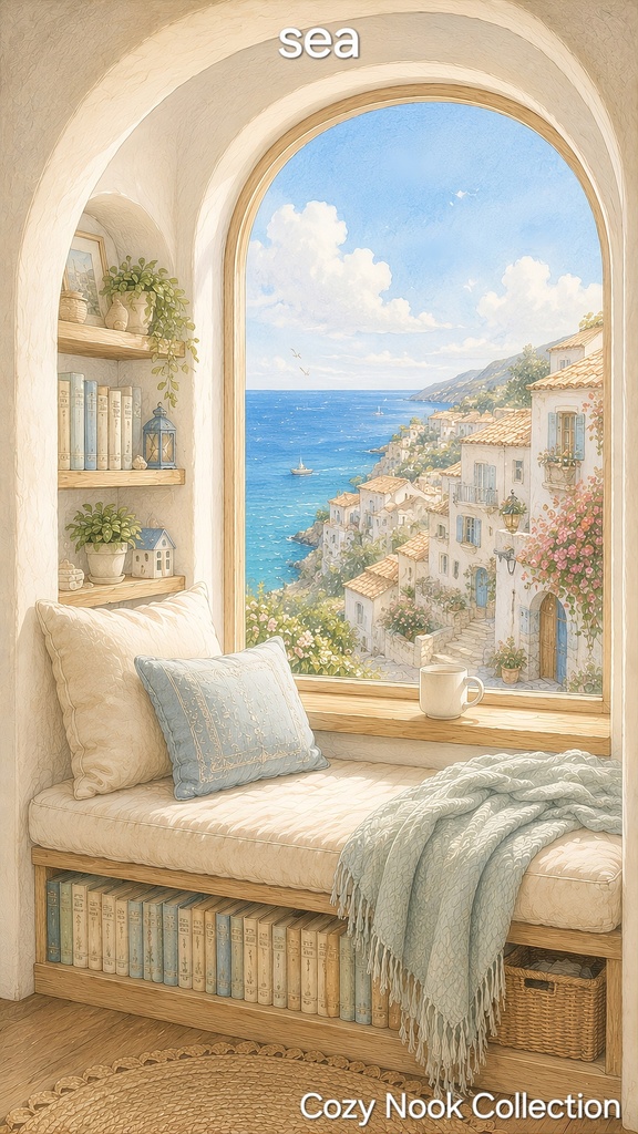 部屋背景7点セット|ヌック・インテリア壁紙素材|手描き風背景