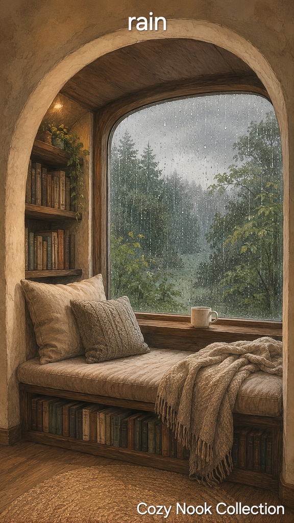 部屋背景7点セット|ヌック・インテリア壁紙素材|手描き風背景