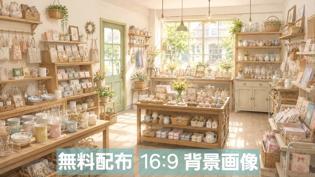 雑貨屋の店内｜16:9 背景素材【無料配布】