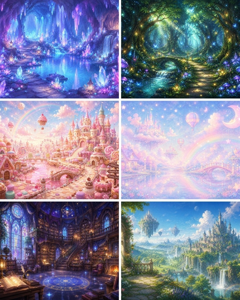 ファンタジー背景素材セット｜JPEG形式 3:2｜単品あり