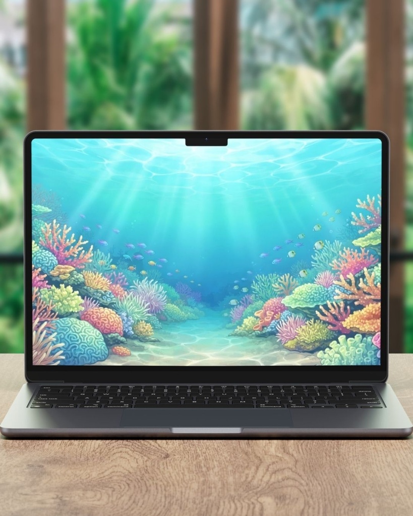 海中イラスト背景4種｜JPEG 3:2 壁紙 配信背景