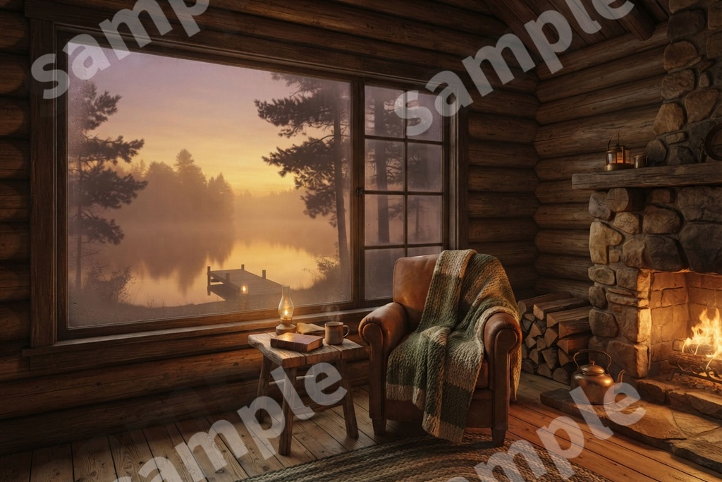 背景素材9点セット|書斎・ログハウス・ツリーハウス|TRPG配信背景 VRChatに