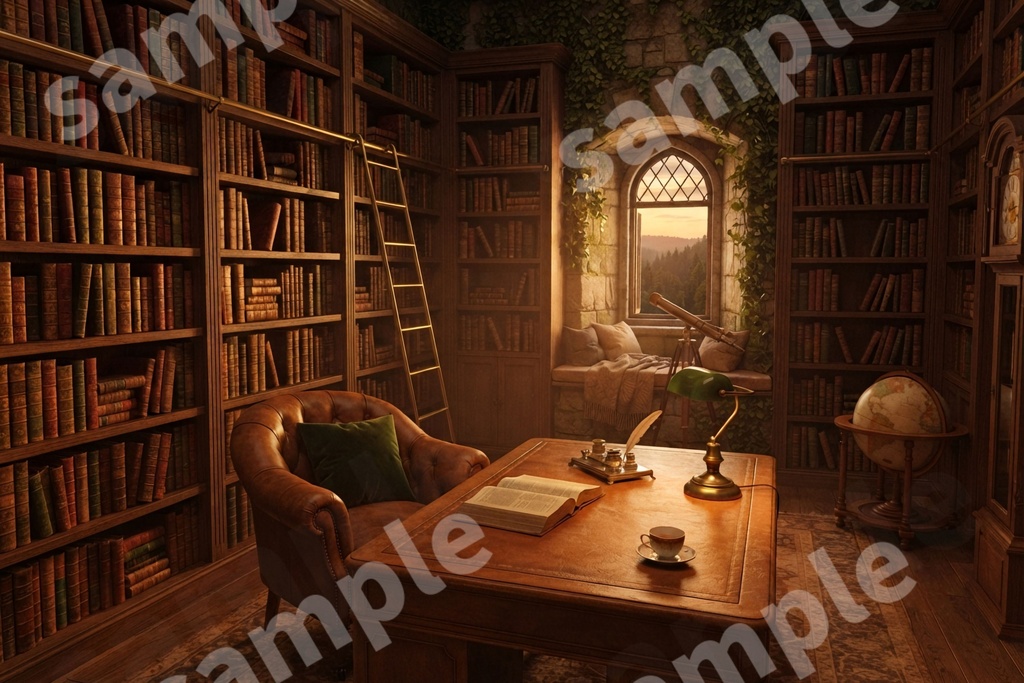 背景素材9点セット|書斎・ログハウス・ツリーハウス|TRPG配信背景 VRChatに