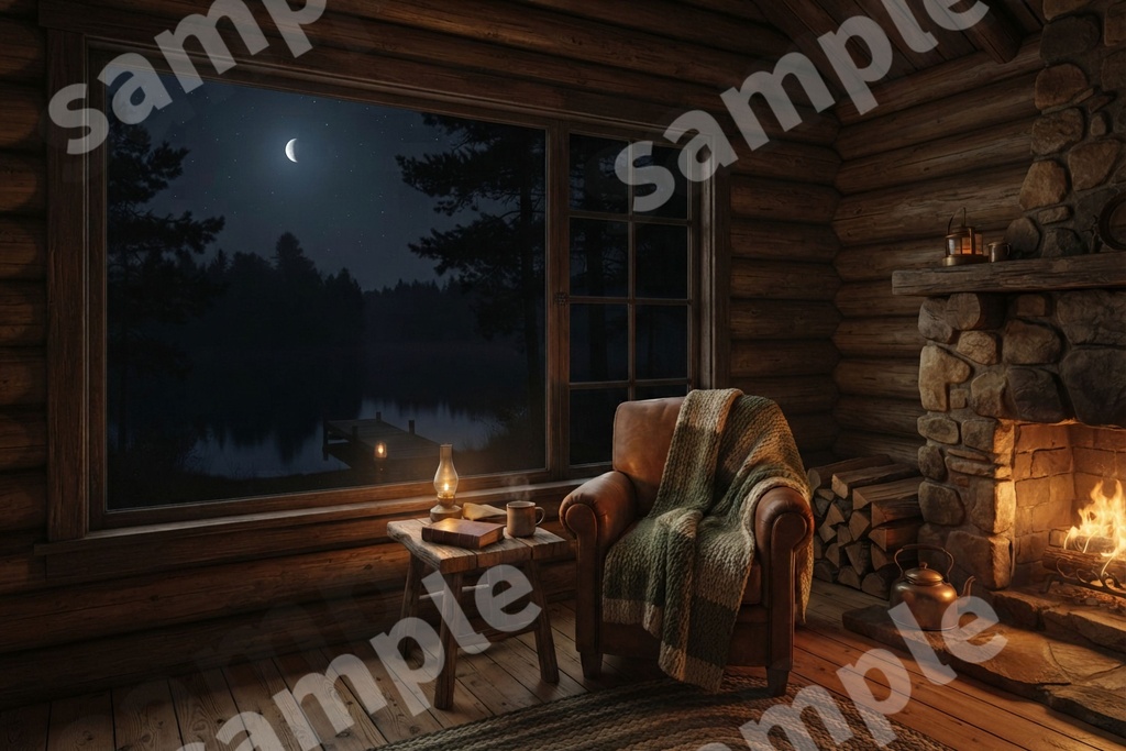 背景素材9点セット|書斎・ログハウス・ツリーハウス|TRPG配信背景 VRChatに