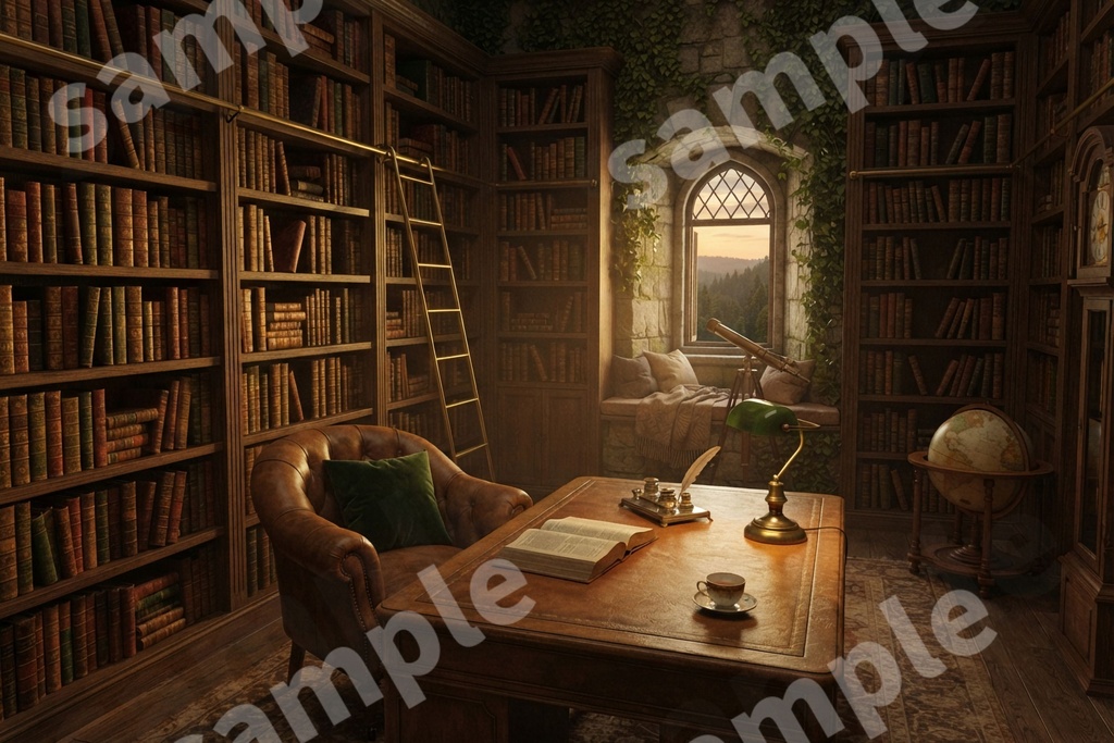 背景素材9点セット|書斎・ログハウス・ツリーハウス|TRPG配信背景 VRChatに