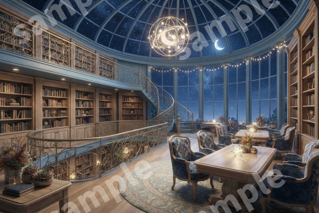 背景素材7点セット|ステンドグラス教会・図書館・温室|TRPG配信背景 VRChatに