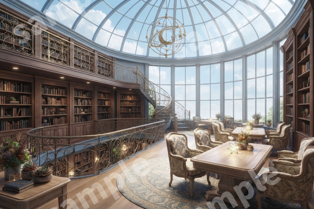 背景素材7点セット|ステンドグラス教会・図書館・温室|TRPG配信背景 VRChatに