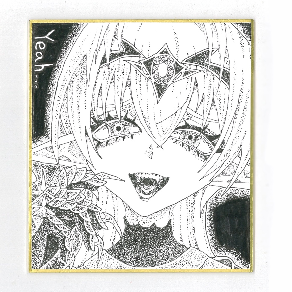ミニ色紙「ダークエルフの騎士」