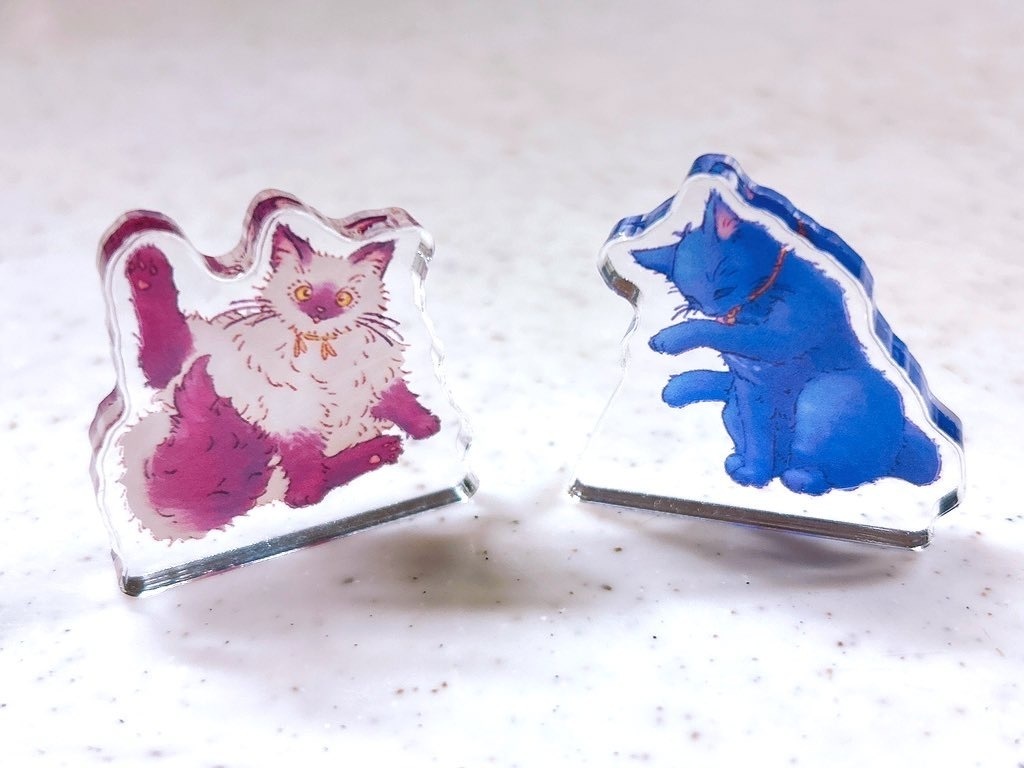 ねこのみかつる自立ミニアクリルスタンド