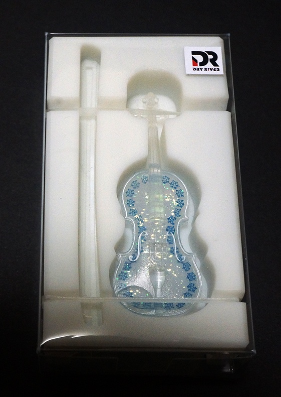 1/12スケールミニチュアクリアヴァイオリン白雪 完成品
