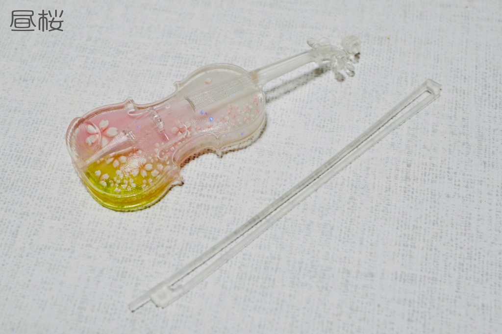 1/12スケールミニチュアクリアヴァイオリン桜花 完成品