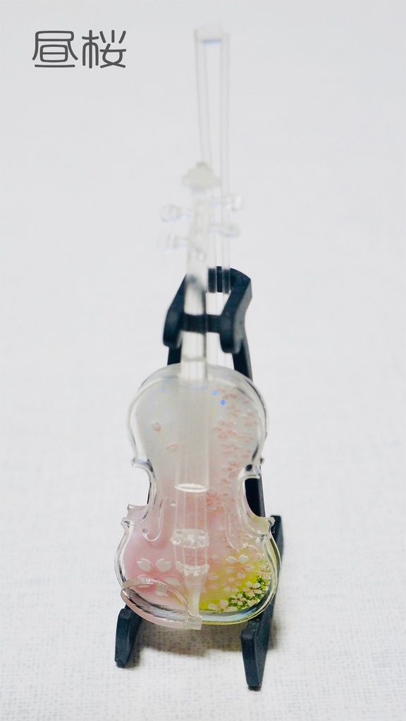 1/12スケールミニチュアクリアヴァイオリン桜花 完成品