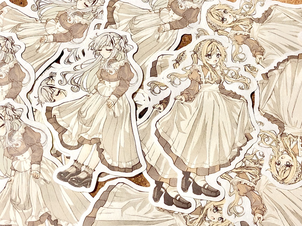 メイド服ステッカー2枚セット