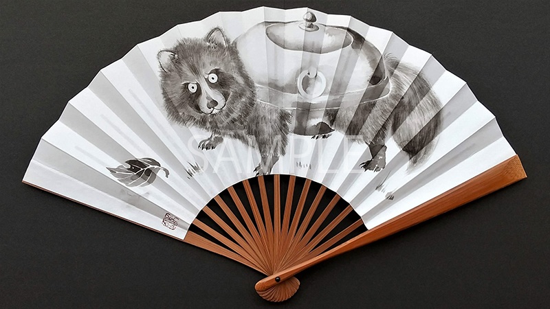 墨絵肉筆扇子の注文制作