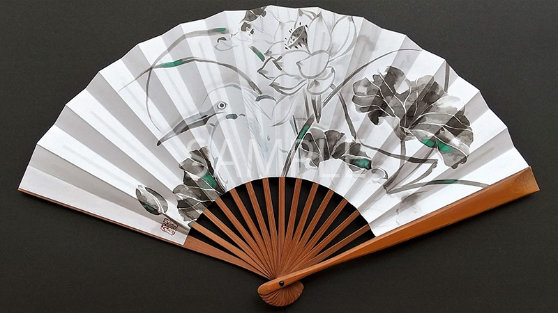 墨絵肉筆扇子の注文制作