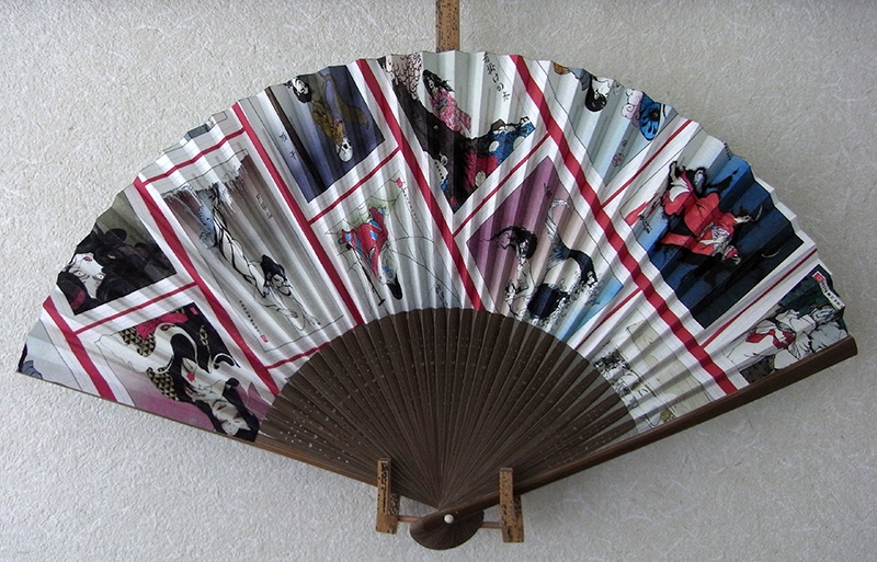 紳士夏扇子「生霊-いきすだま-」小紋柄