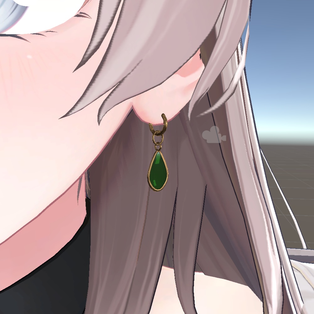 【VRC対応】ガラスイヤリング