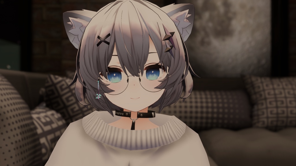 丸眼鏡 round glasses VRChat向けアクセサリ