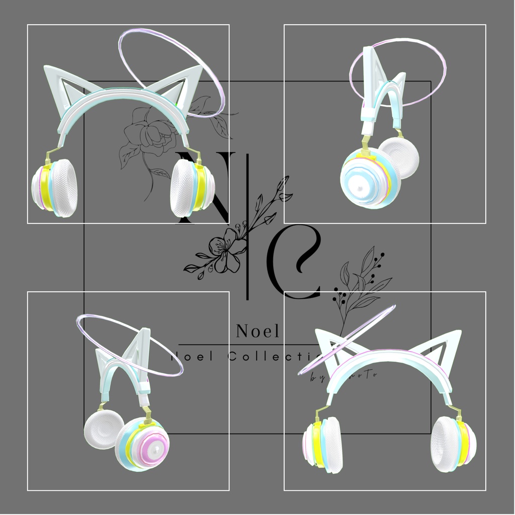 『NcNc Headphone -white-』ヘイロー・猫耳付きヘッドフォン【AudioLink対応】