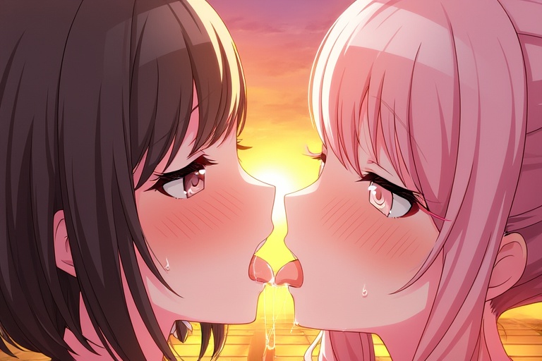 みずえな キス92枚 夕焼け