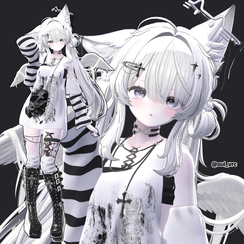 ハロウィン改変にも💗 🎀Kawaii Ribbon Tattoo🎀 タトゥーテクスチャ